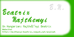 beatrix majthenyi business card
